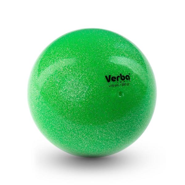 Мяч Verba Sport с блестками 15 см (Зеленый)