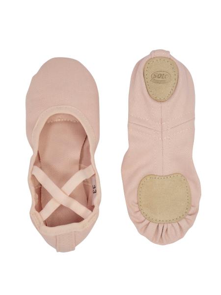 Балетные мягкие розовые туфли средней закрытости из стретч-ткани