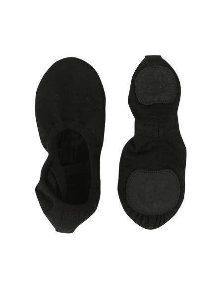 Балетные мягкие черные туфли средней закрытости из стретч-ткани